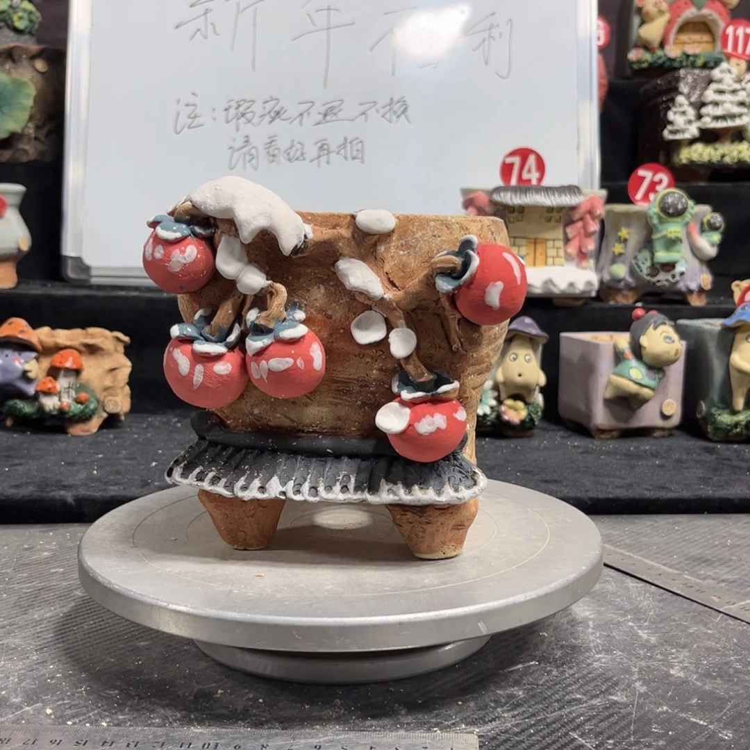 红陶G****磊白狐花器多肉花盆