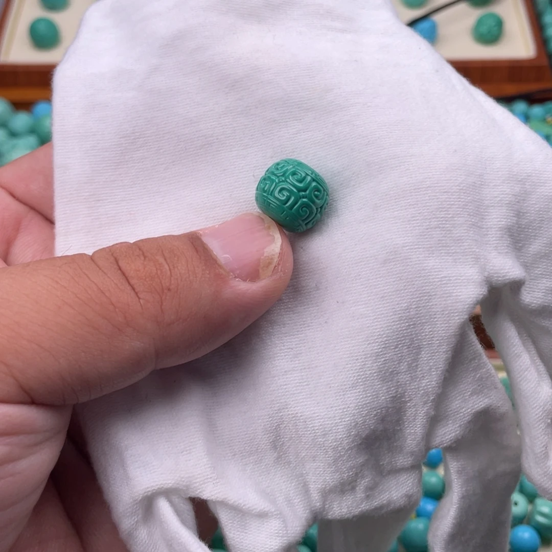 水***澈直径13绿色回纹老型珠