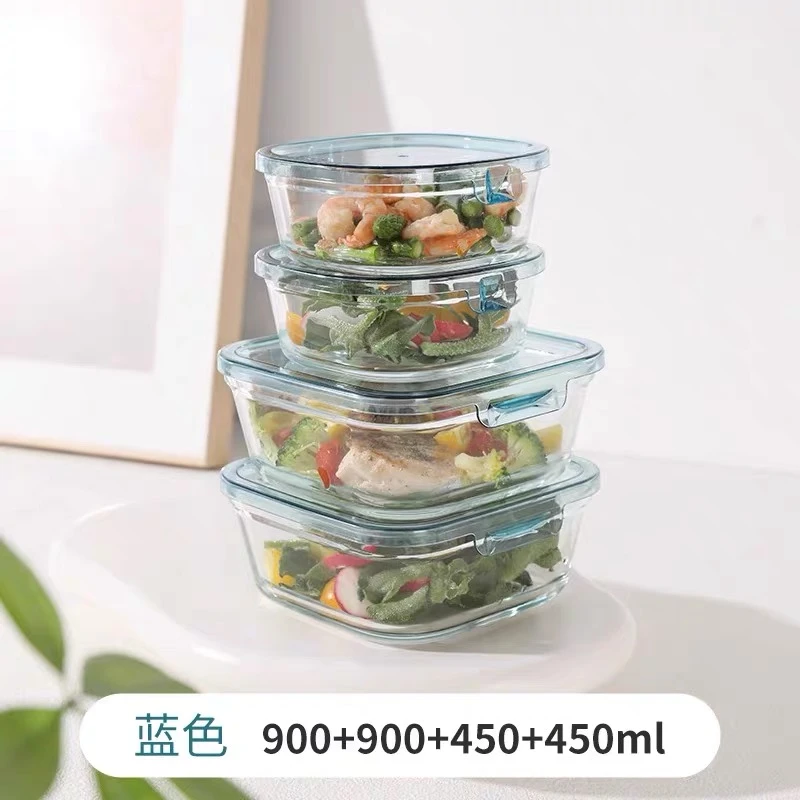 【希乐扣】耐高温玻璃碗水果沙拉碗家用透明碗保鲜盒饭盒便当专用D