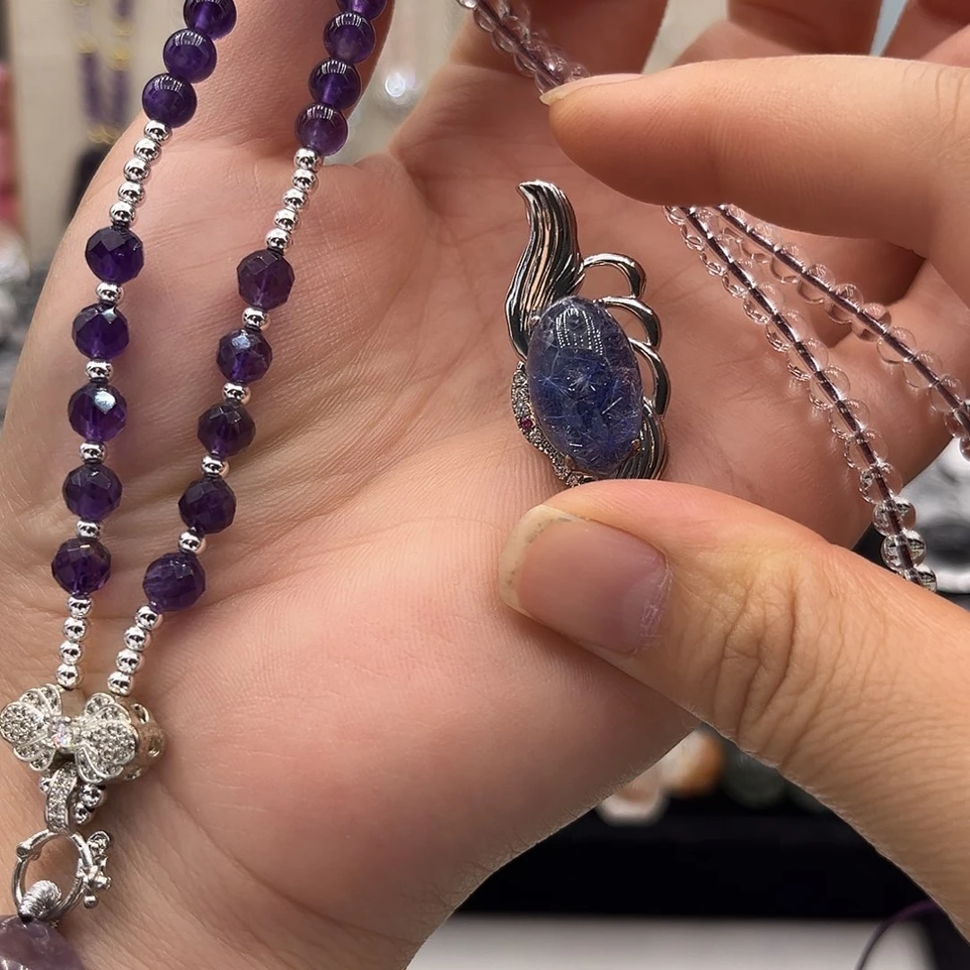 颈饰银S925镶嵌紫晶吢*补差11