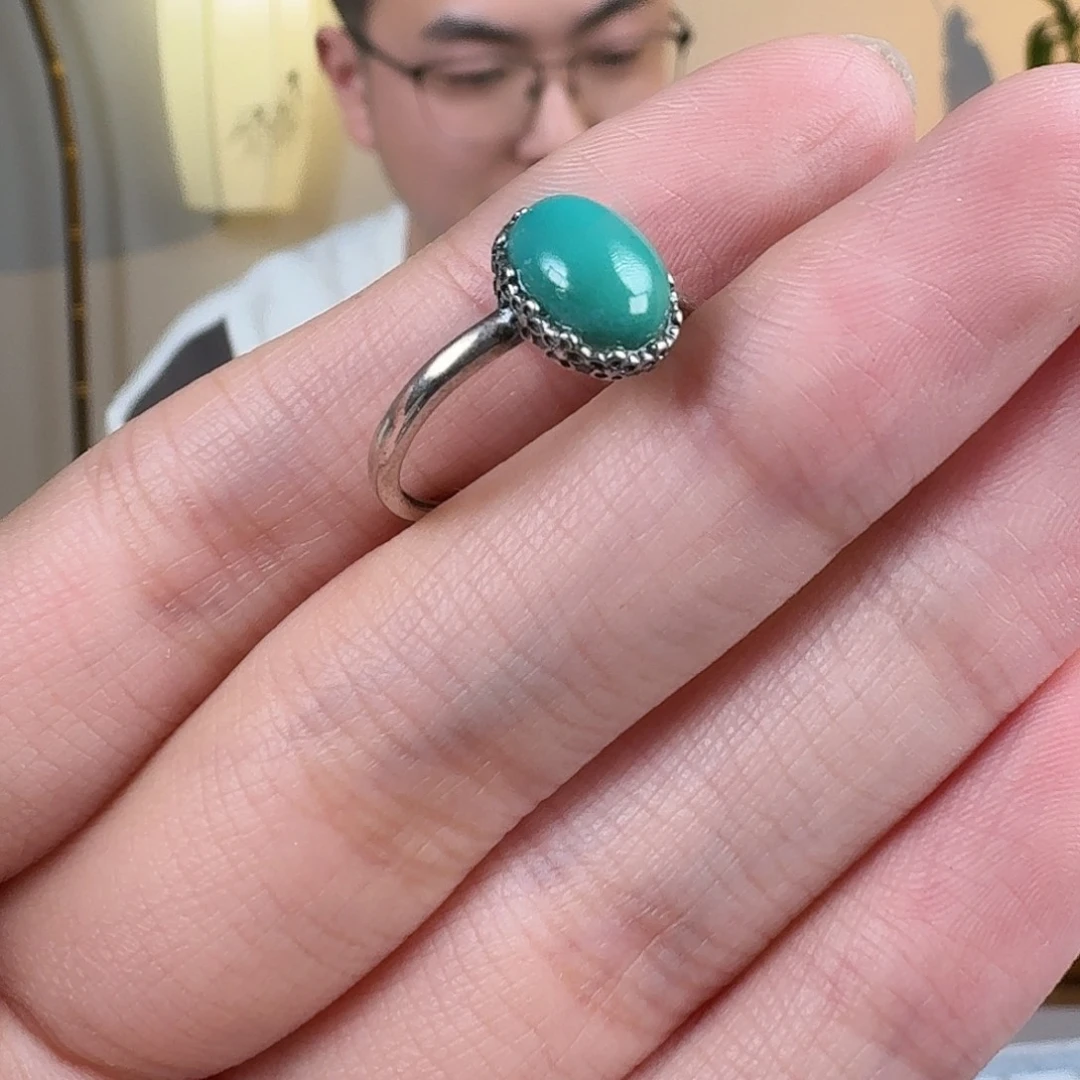 绿松石银S925镶嵌珠宝奇石60