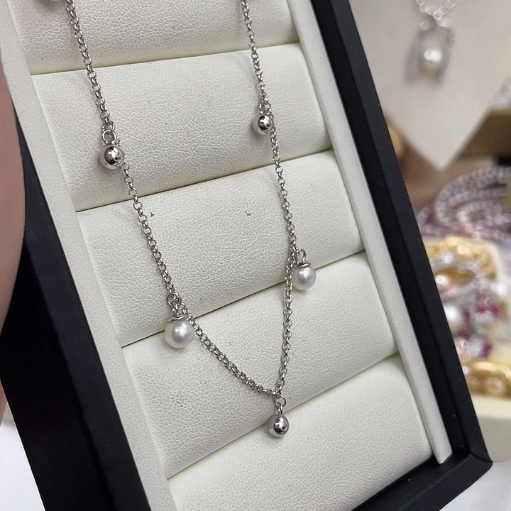 颈饰淡水珍珠银S925镶嵌