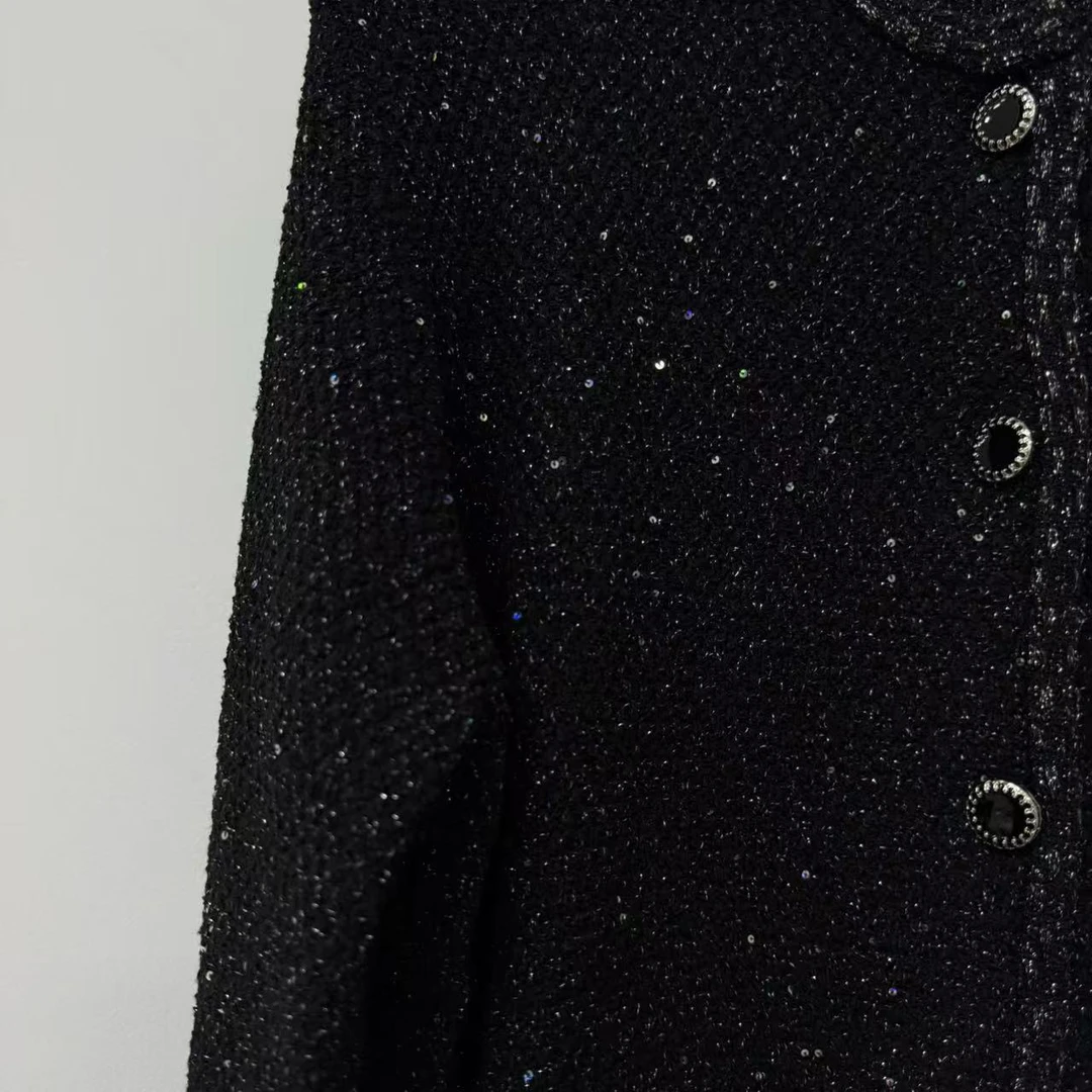 ｛귤 언니｝mo细闪软片小香针织外套