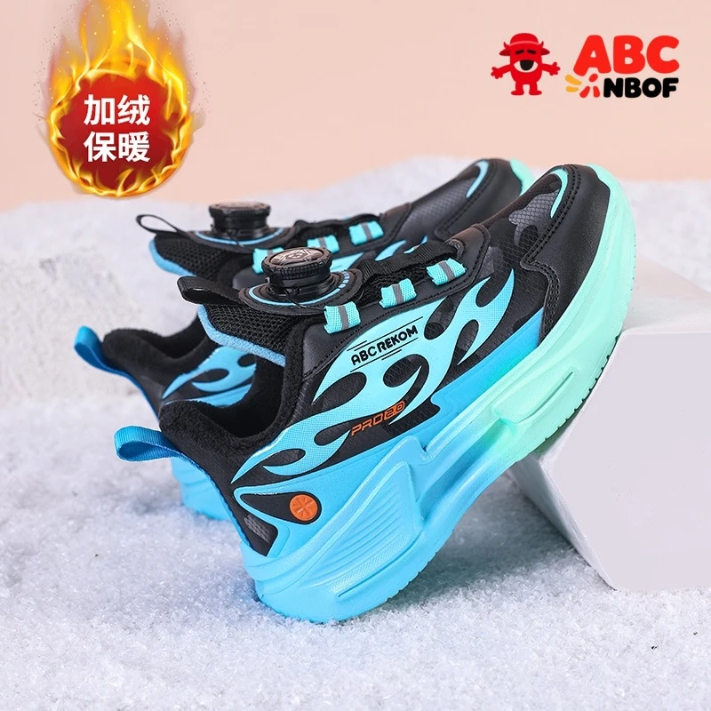 ABC NBOF儿童棉鞋男童运动鞋秋冬季男孩子加绒加厚保暖防水跑步鞋