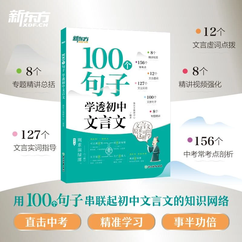 正版 新东方 100个句子 学透初中文言文 新东方教研中心