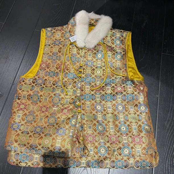 6777#红人上新百搭宽松复古中式网红马甲