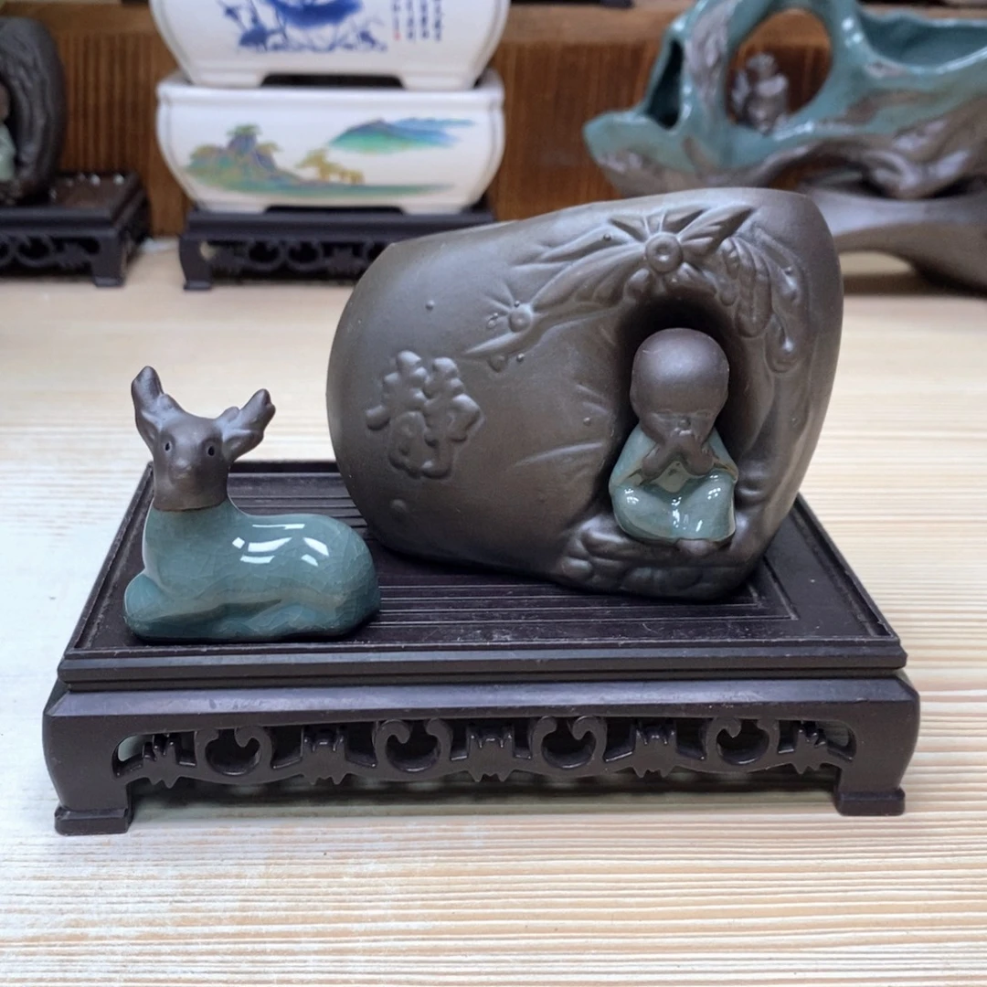 紫砂花盆陶瓷艺术花盆陶瓷