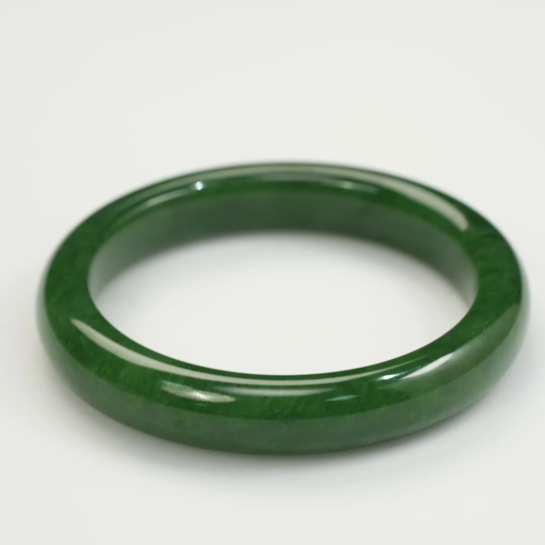 和田玉碧玉小黑点手镯-JSD1102SZB-多样性发其一