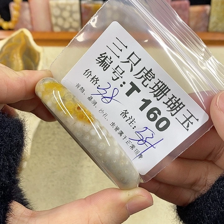 硅化珊瑚（珊瑚玉）1未镶嵌三**长