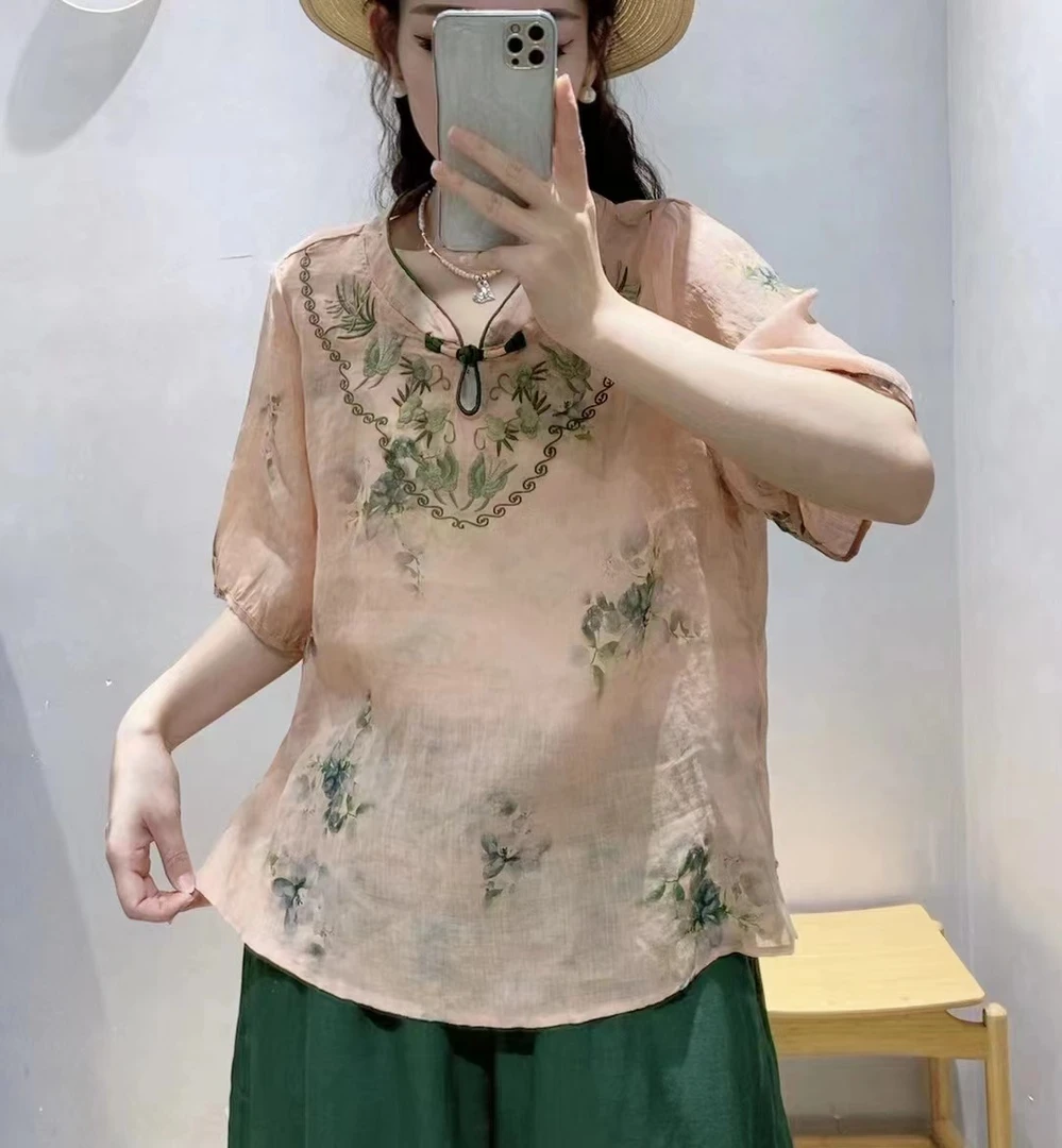 粉丝专享 401-600苎麻亚麻小衫裤子实物以直播间为准下播勿拍