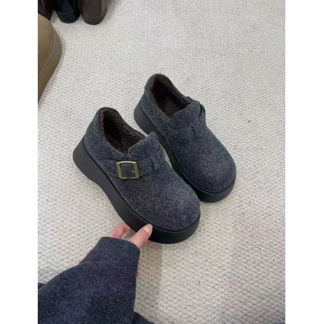 韩系秋冬增高“加绒”勃肯鞋1913-3 跟高5cm