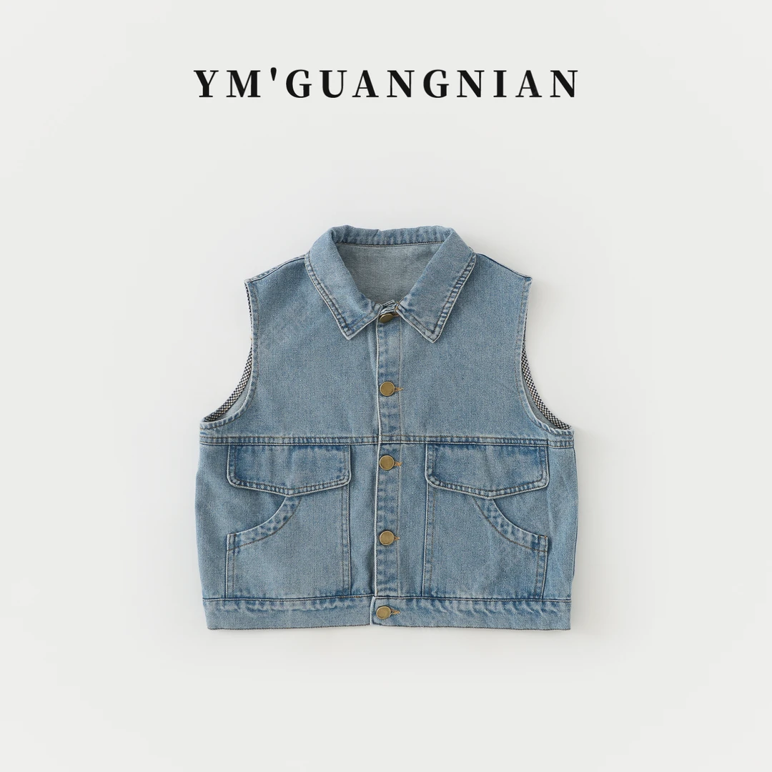 【幼棉光年】春季男童休闲牛仔马甲儿童复古潮流百搭3221135