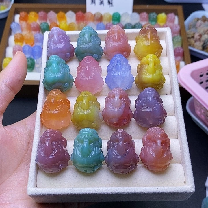 玛瑙/玉髓合金车挂飞天貔貅放漏30一只