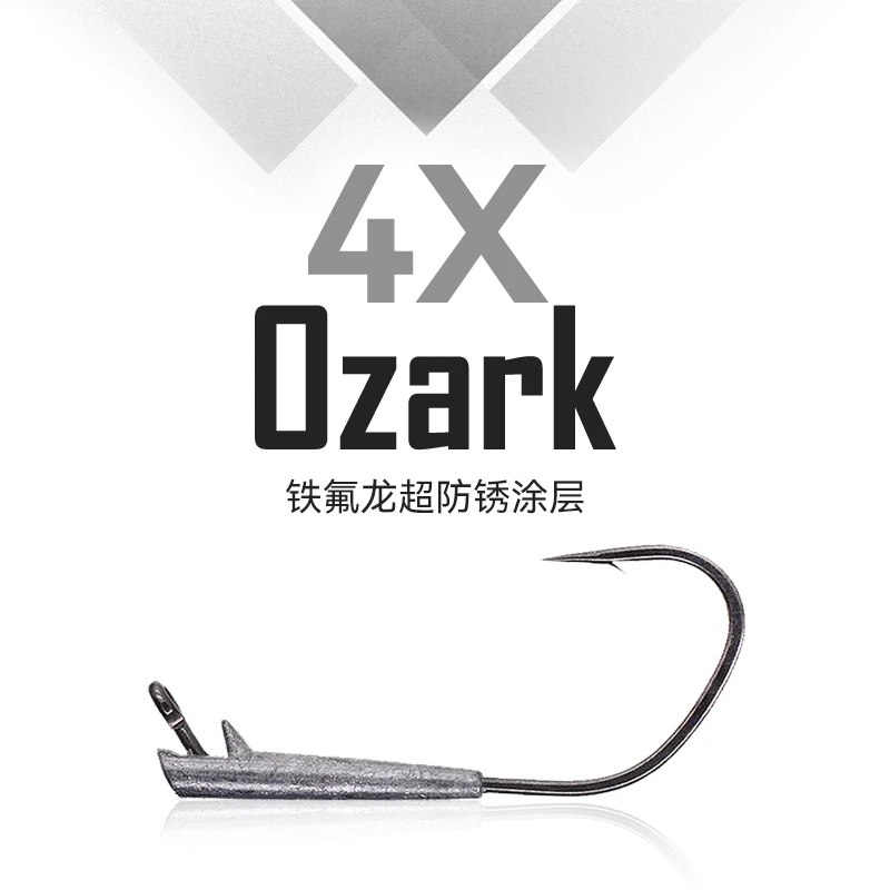 北美爆款欧扎克ozark钓组软饵黑坑铅头钩直柄德州螺旋下沉曲柄钩