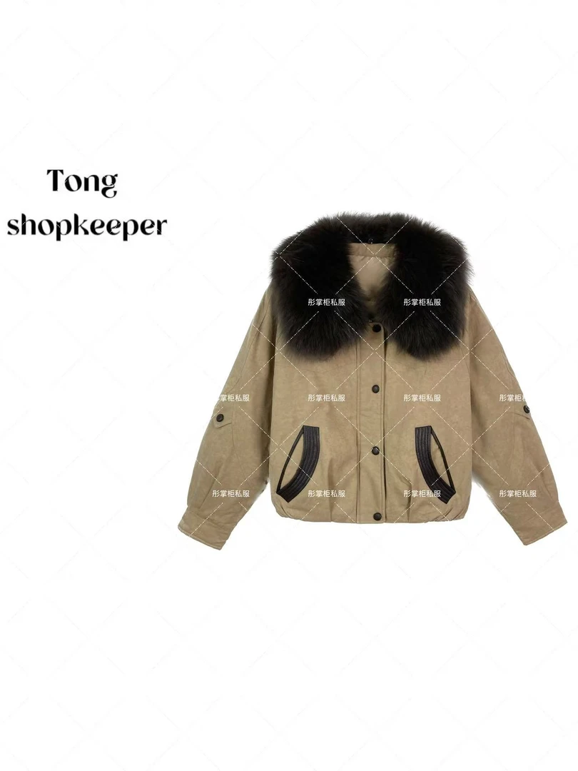 QJ/彤掌柜1682743 冬2025重磅狐狸毛鹅绒服天.丝棉毛领设计羽绒服