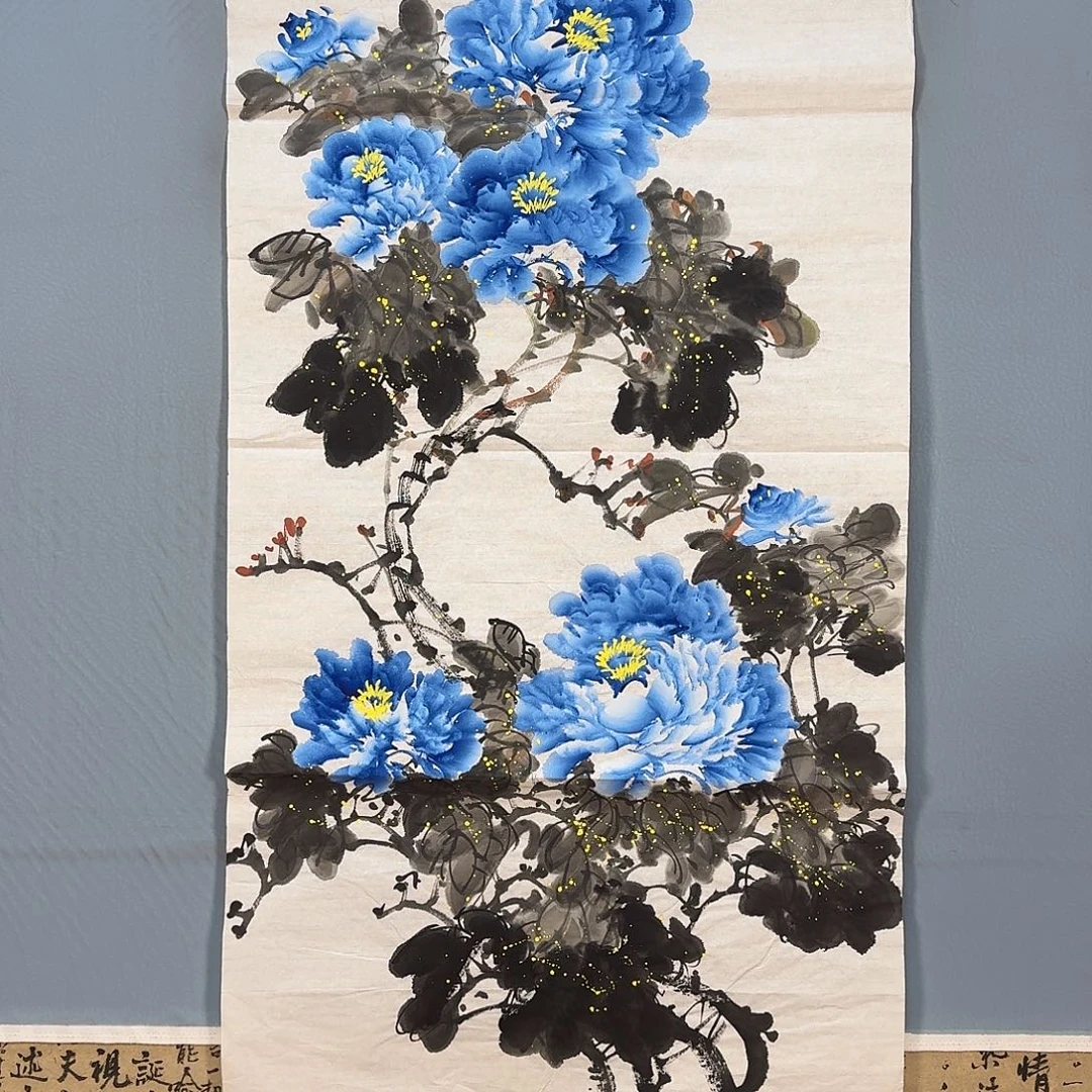 国画253 牡丹一如你的青花