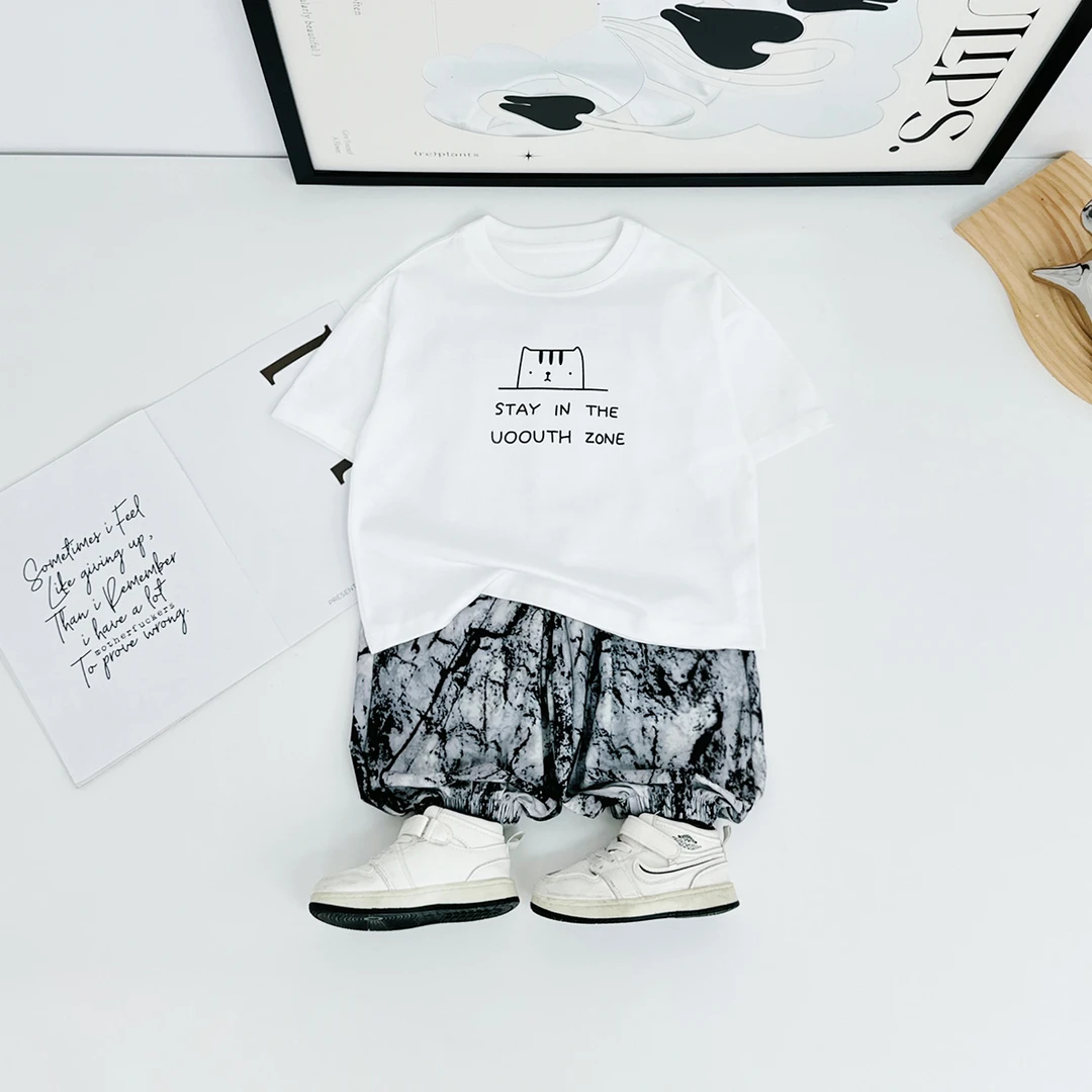 儿童夏装套装夏季2025新款男童短袖两件套 BDX25260 悠悠童话童装