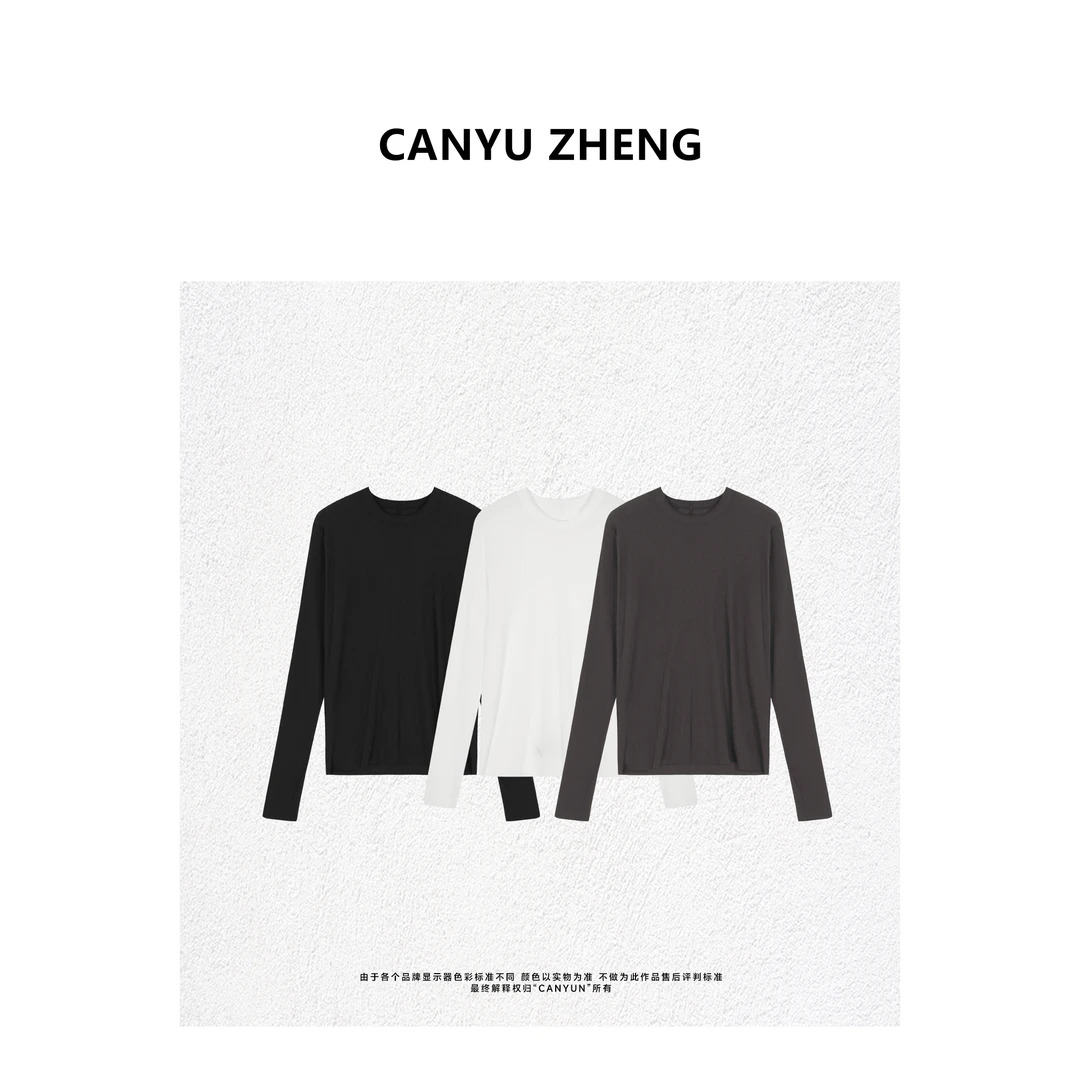 CANYU精选 “纸片人” 松弛感 圆领长袖T恤