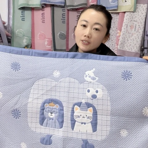 棉特价蓝色小猫咪