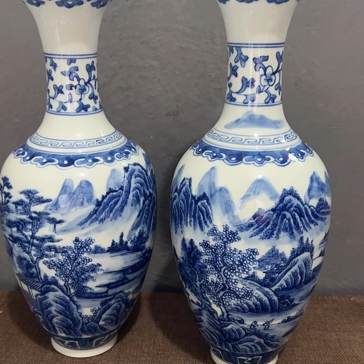 1***5瓶精品陶瓷青花山水对瓶