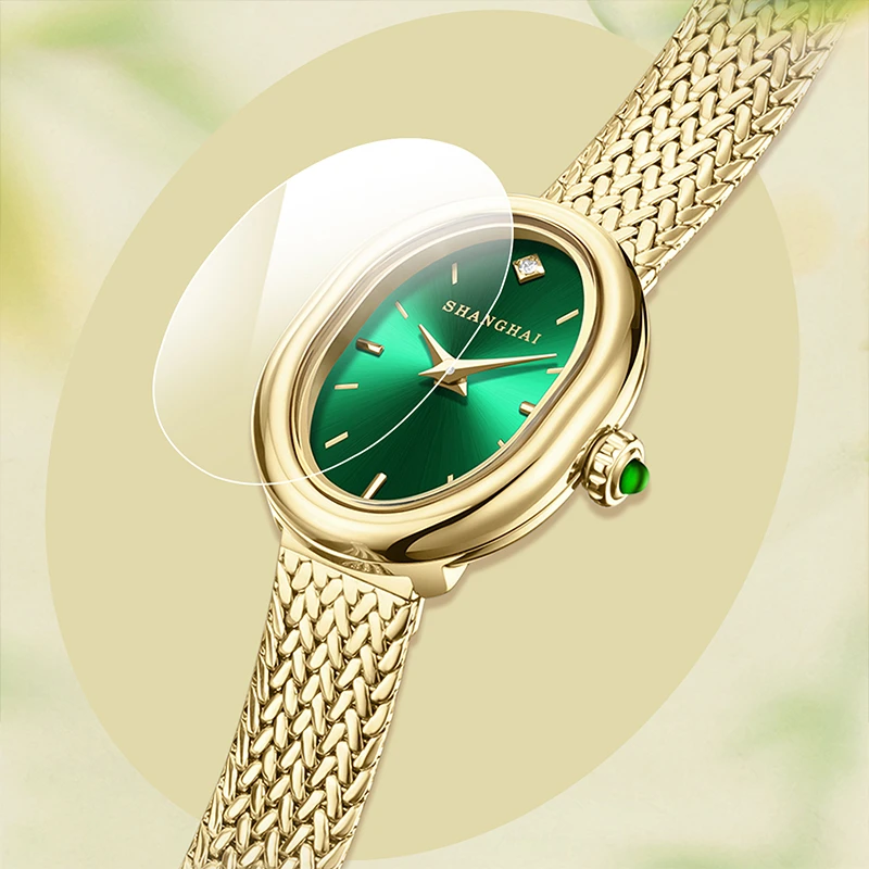 [七夕送礼}上海牌小圆满轻奢潮流超薄繁花联名女士防水腕表