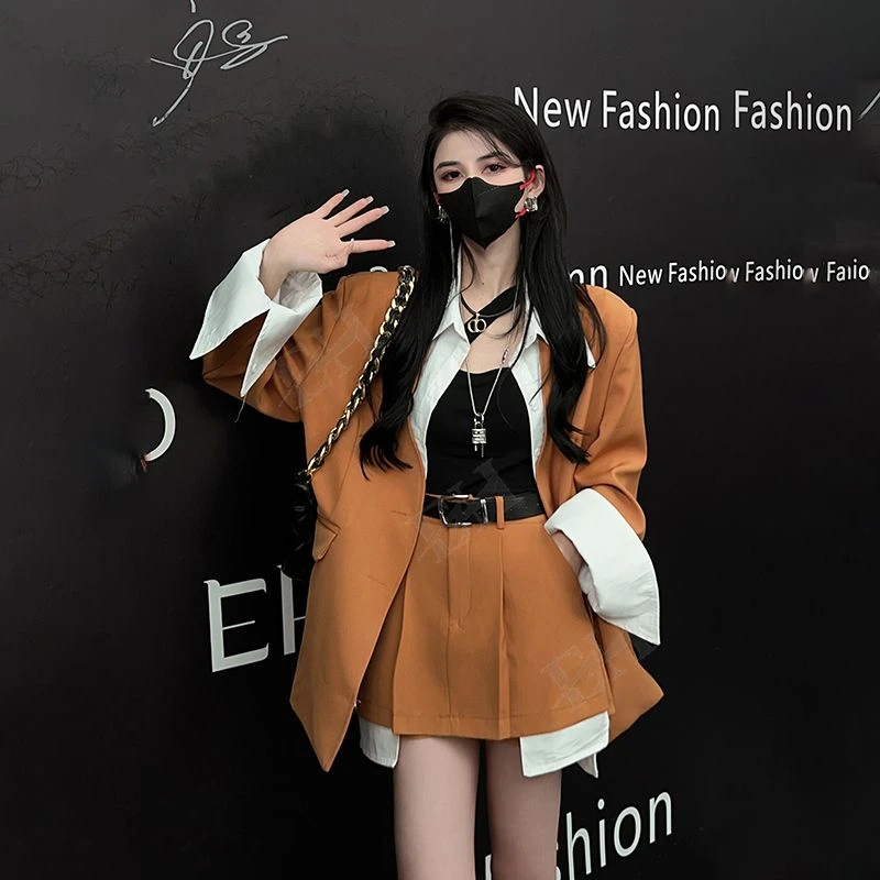 洋气显瘦夏装秋装夏季两件套秋季2023新款西装外套+配时尚套装