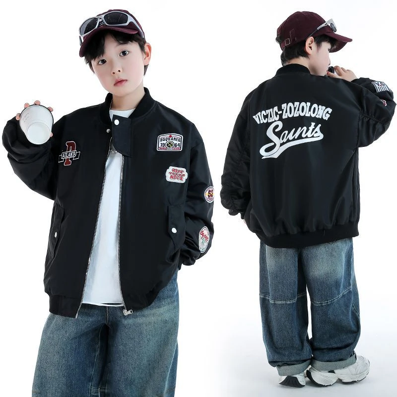 男童外套春秋2025新款儿童棒球服中大童春季夹克男孩帅气春装上衣