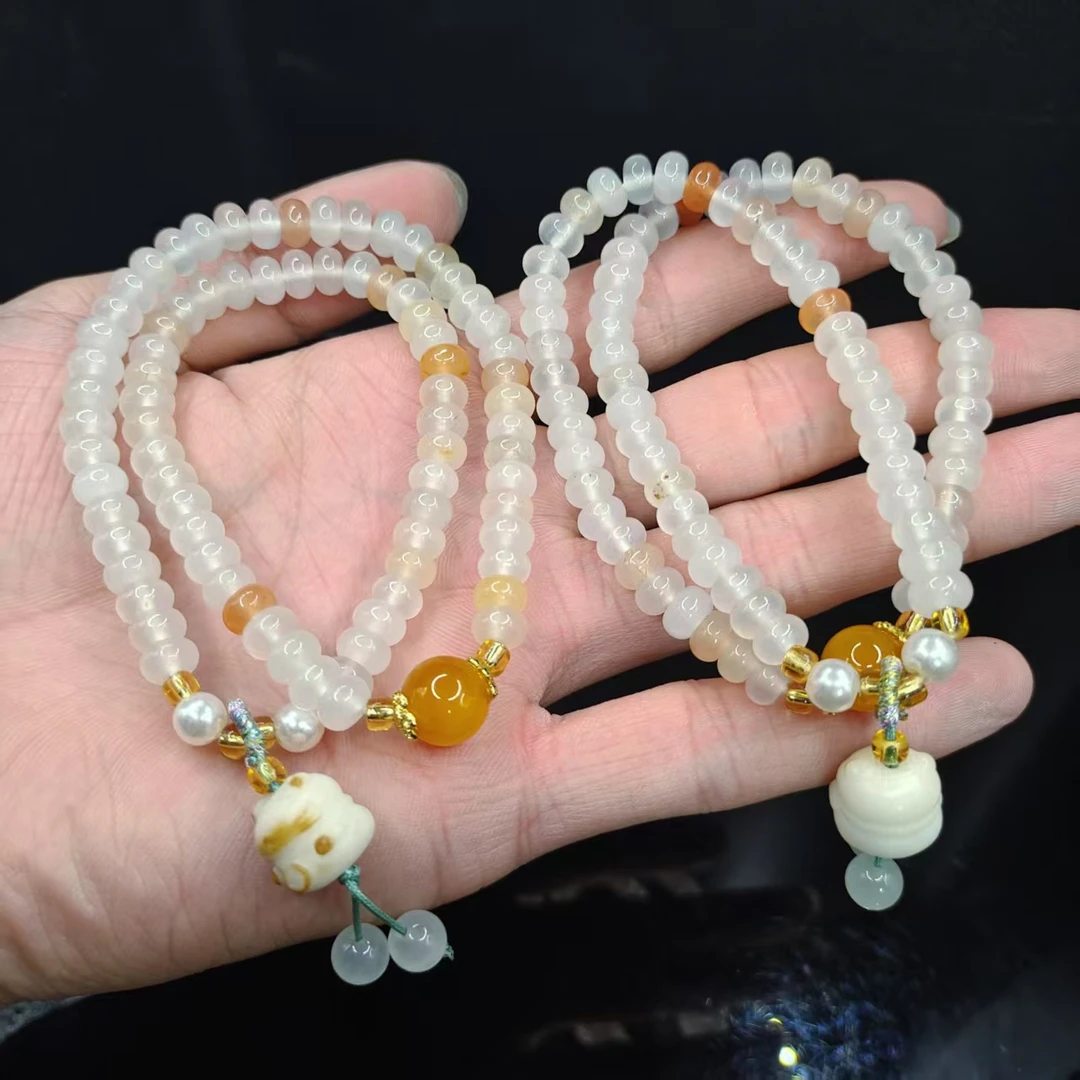 【龙龙严选】金丝玉DIY双圈手串D6【多样性发其一】约6mm
