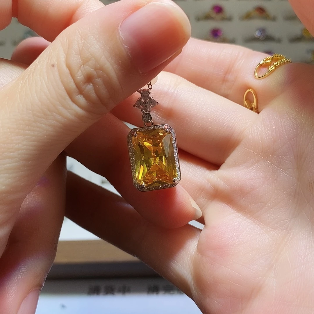 碧玺戒指银S925镶嵌黄水