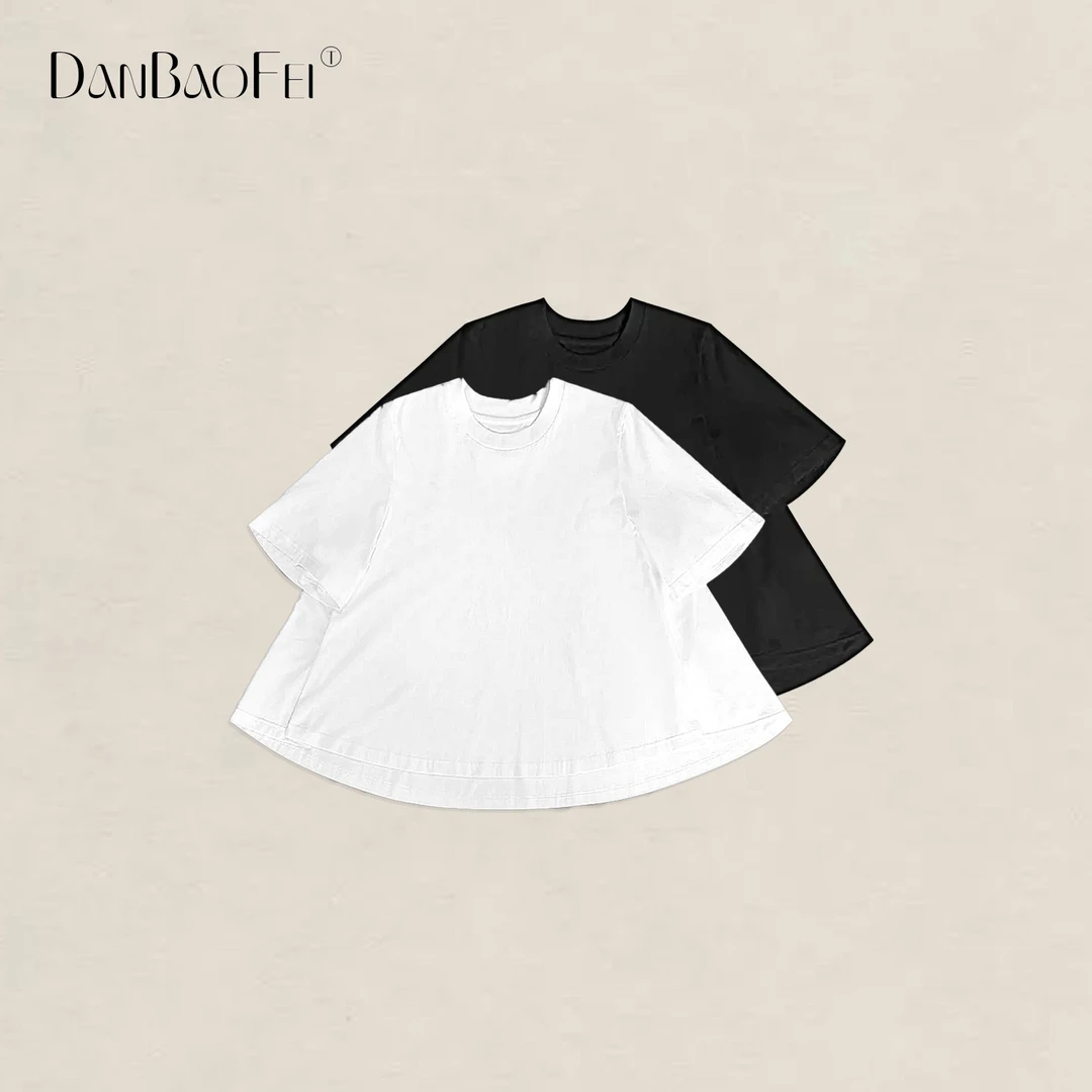飞尾T 女装设计师款纯棉阔版娃娃飞尾短袖 YLM001092