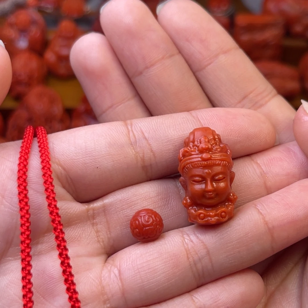 来***子南红玛瑙未镶嵌川料瓦西观音头