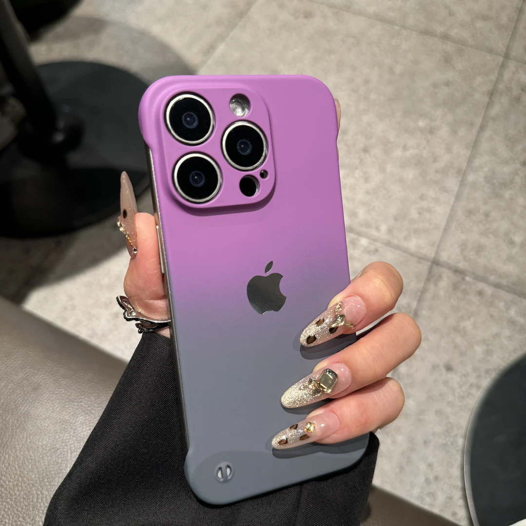 新款渐变无边框适用苹果16promax手机壳小众iPhone15个性14简约13