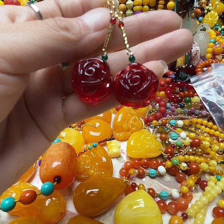 树脂制品644花朵耳勾