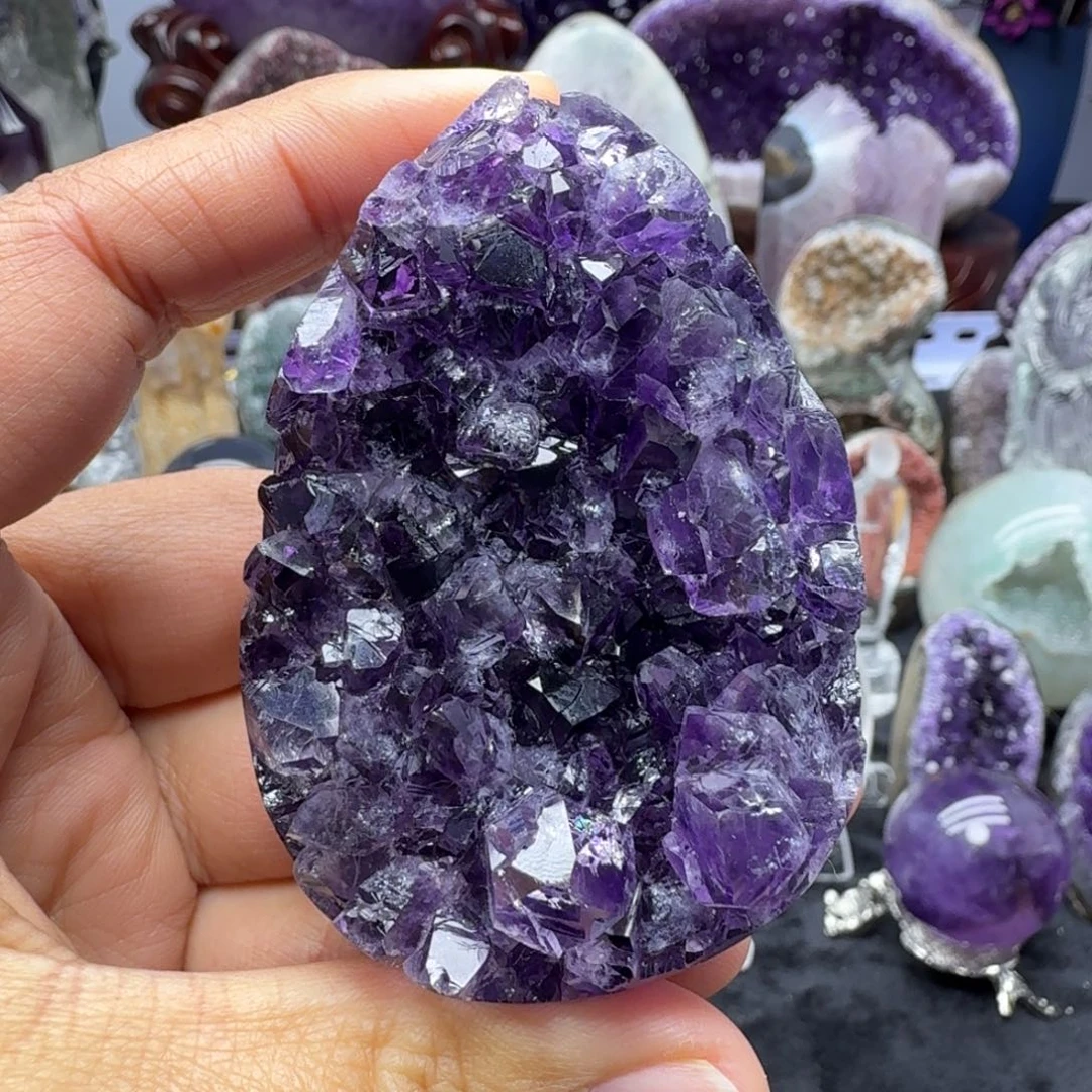 摆件紫晶未镶嵌龙蛋