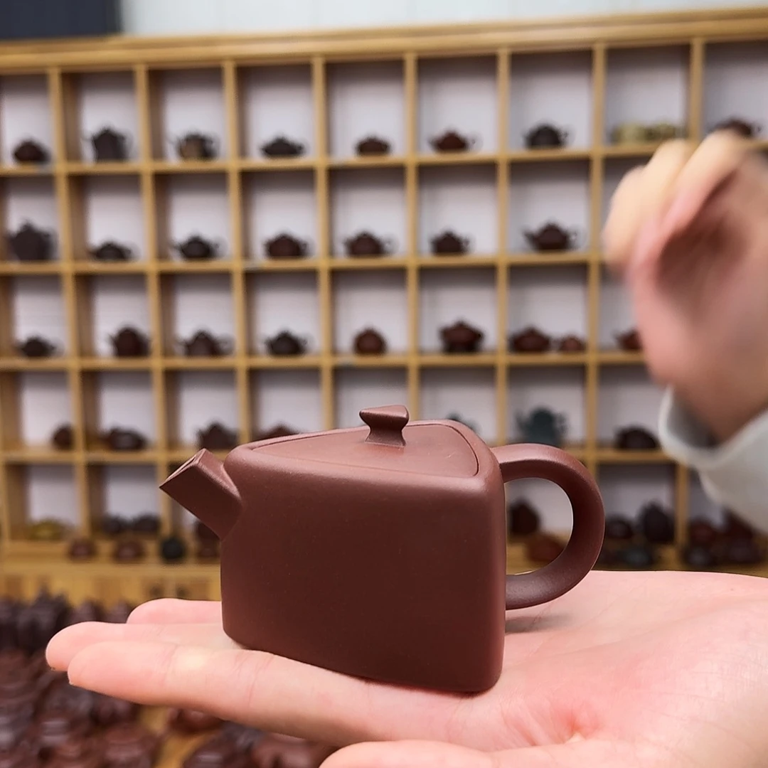 紫砂茶壶三角石瓢120cc