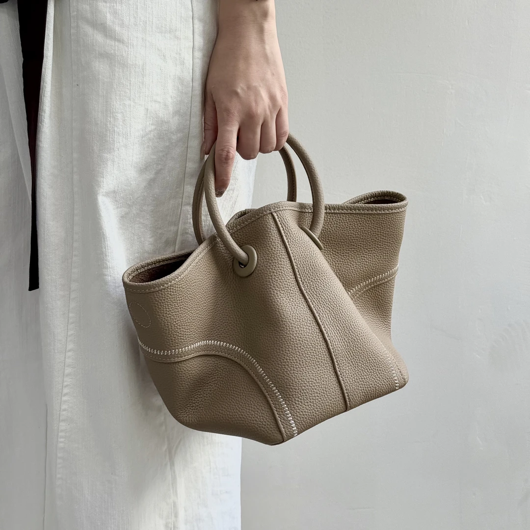 ZEUGEE【圆手环慵懒菜篮子】小众手提单肩斜挎包 真皮简约时尚百搭