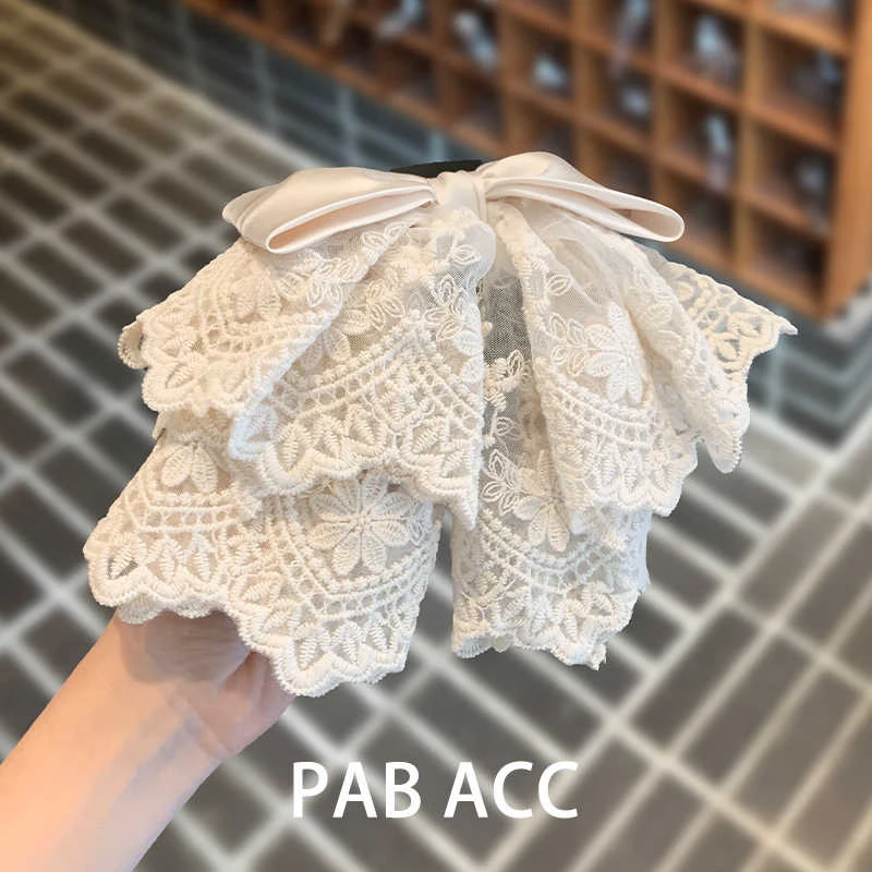 2025ins优雅立体蕾丝蝴蝶结马尾抓夹韩国温柔气质纯色顶夹发夹女