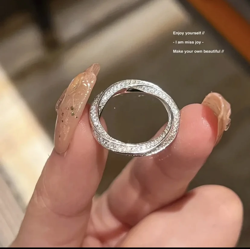 925银莫桑石戒指 925纯银镀18k金(莫比乌斯排戒)满钻豪镶爆闪爆亮