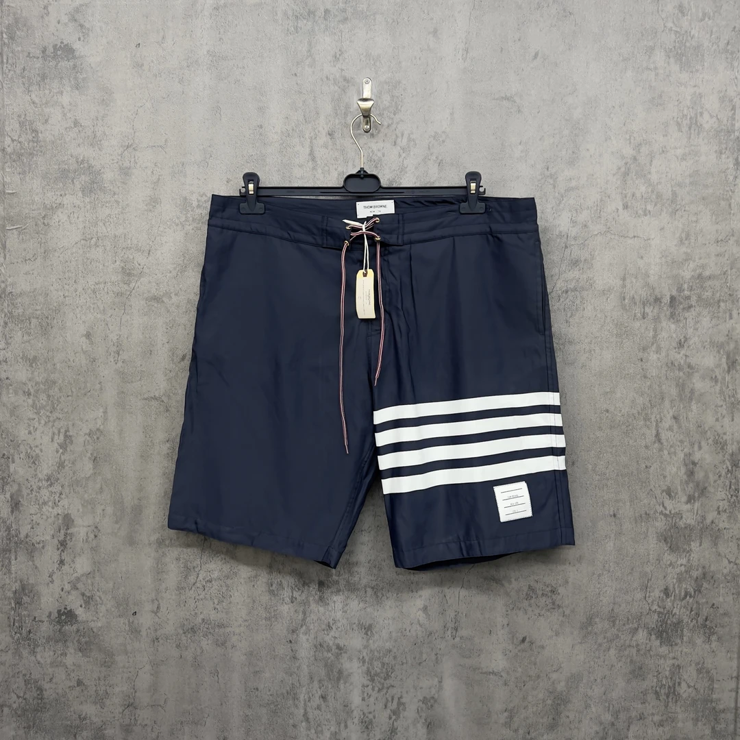 未使用 THOMBROWNE Tb新款条纹图案休闲短裤/ZK330/5码/绑带调节