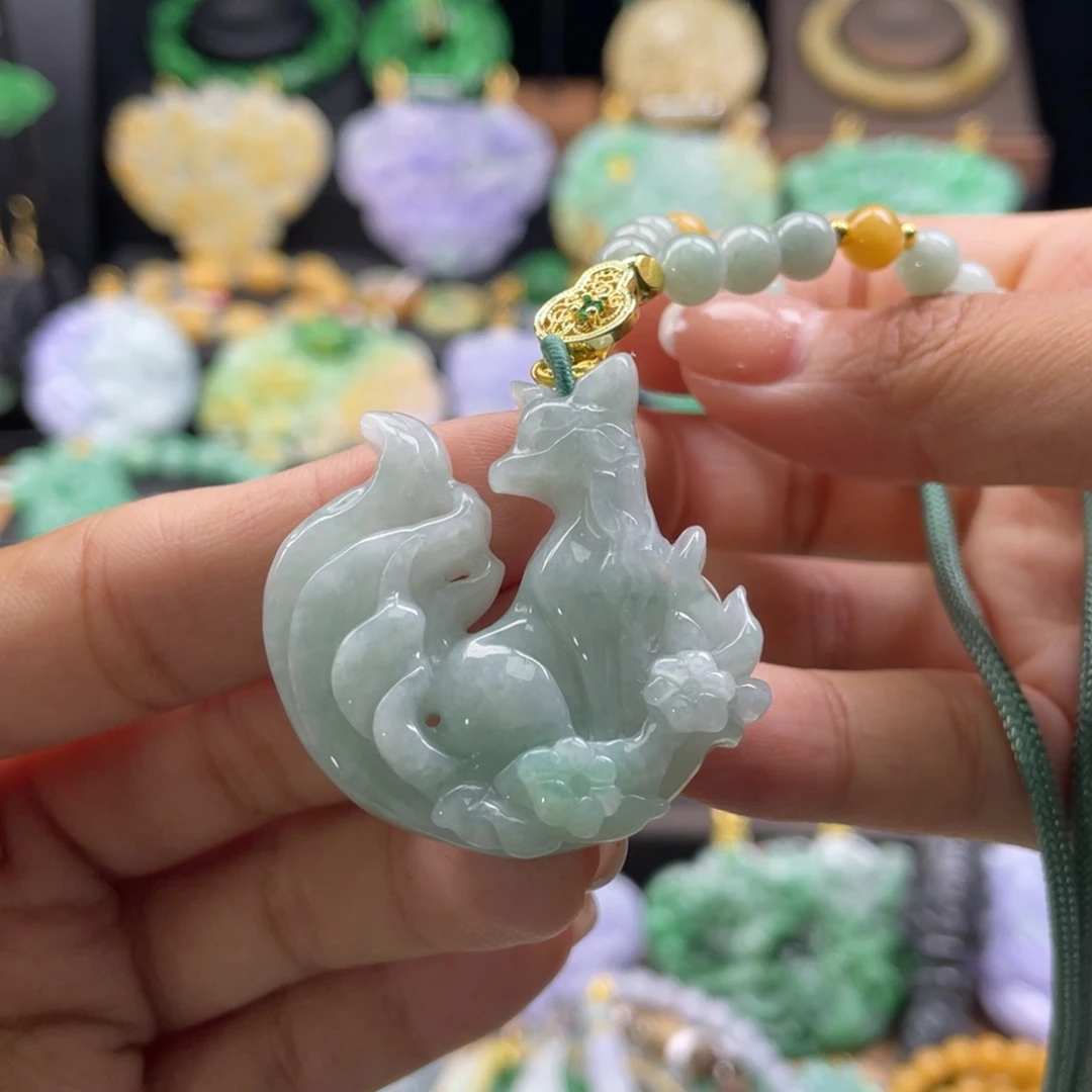 翡翠未镶嵌颈饰代编织