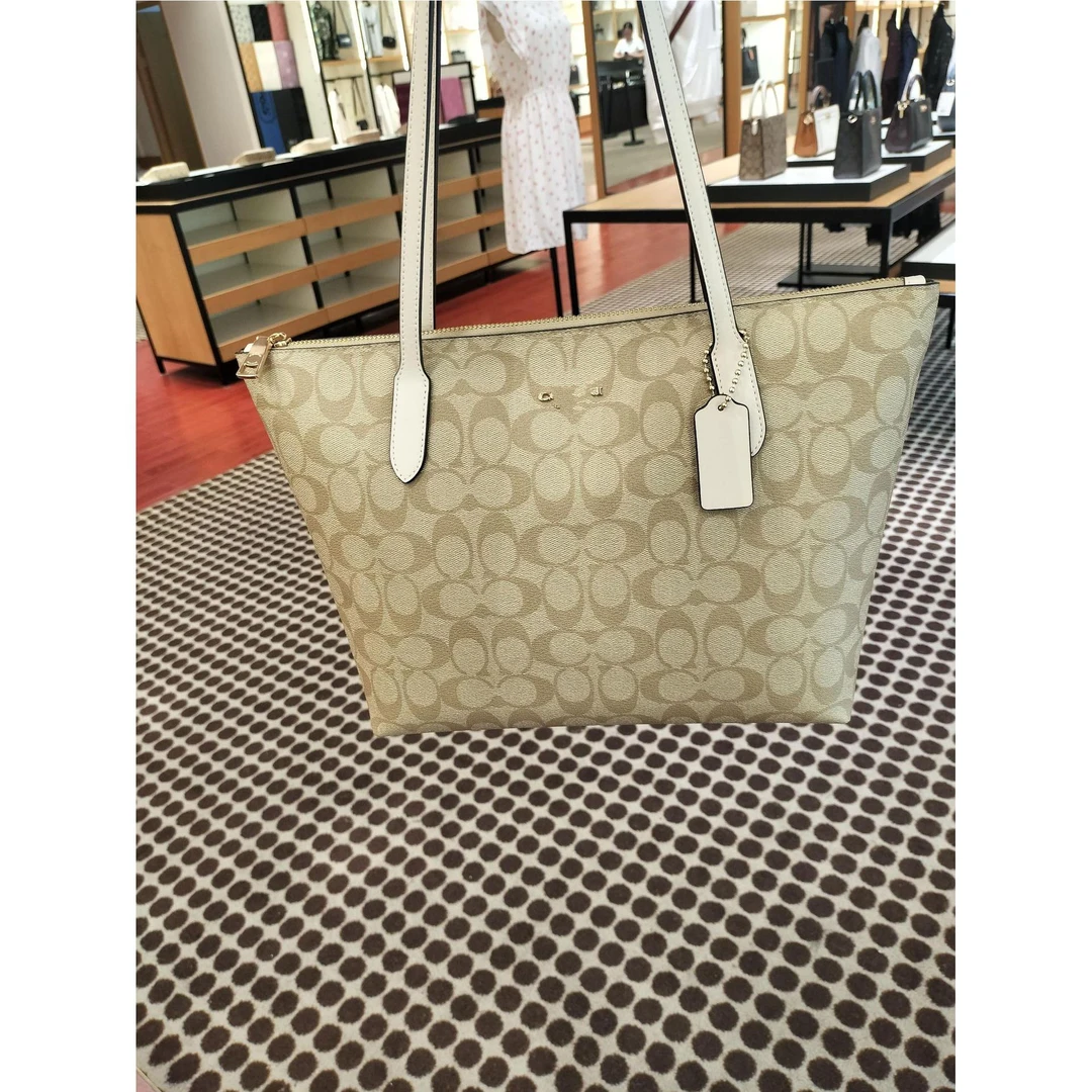 C家zip30拉链款托特包经典老花菜篮子手提单肩腋下大容量女包包