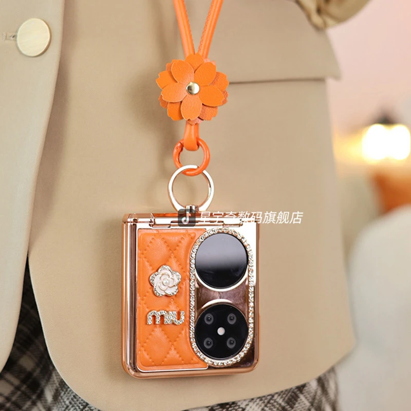 适用华为pocket2手机壳优享版斜挎防摔pockets女款pk2全包