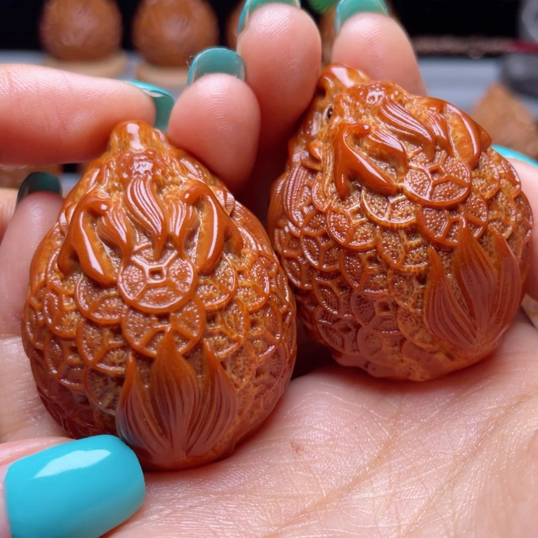 吊坠橄榄核金币龙龟手球3.8