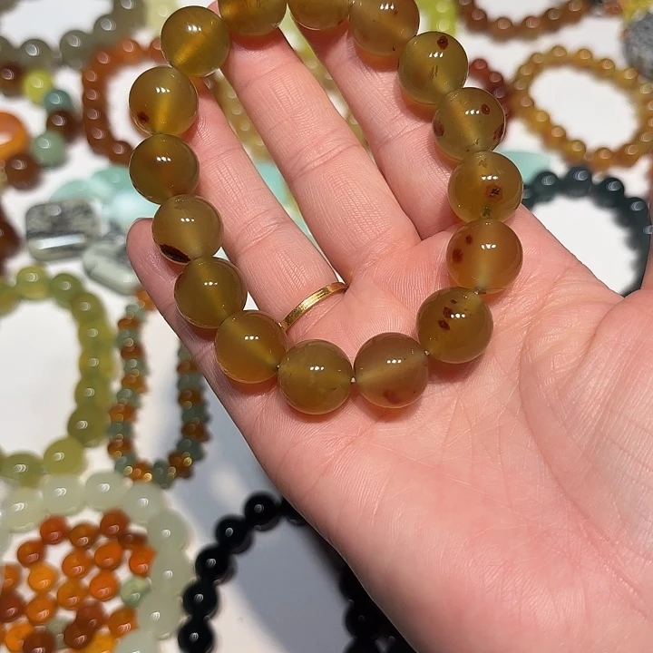 小***鱼蛇纹石玉未镶嵌手串