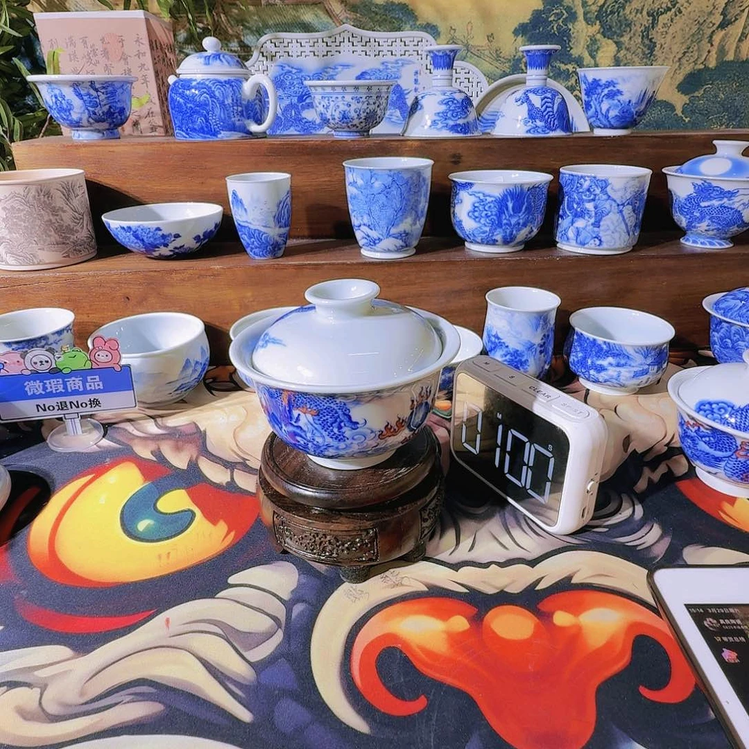 泥塑何*了盖碗手工手绘