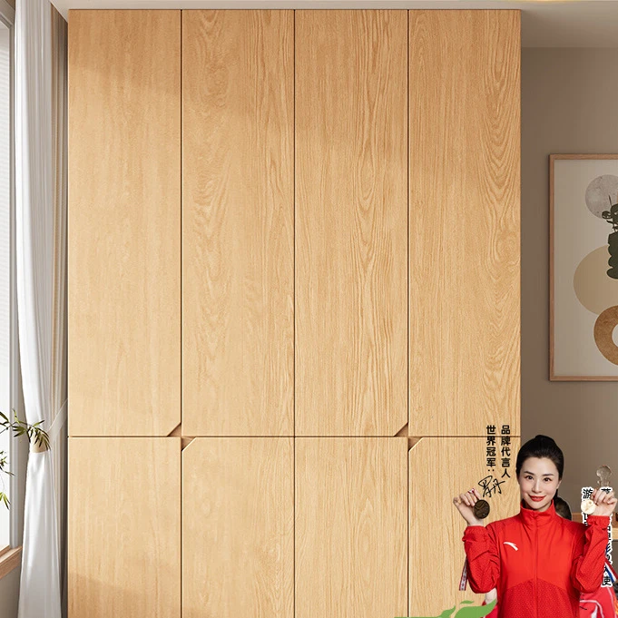 定制橡木衣柜2025爆款原木风分段式四六门主卧全实木衣橱家用卧室