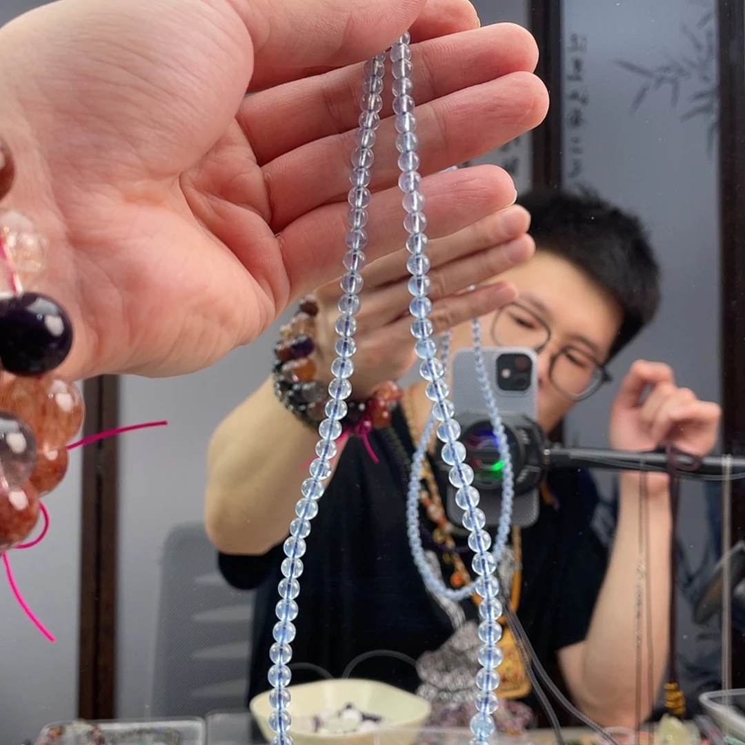 未镶嵌手链水晶海蓝宝素项链42-45