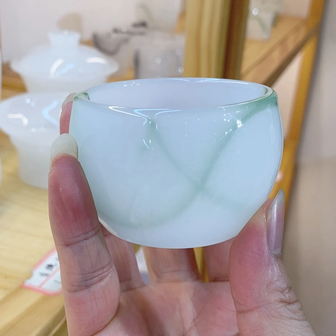 手工艺品琉璃漂绿客杯