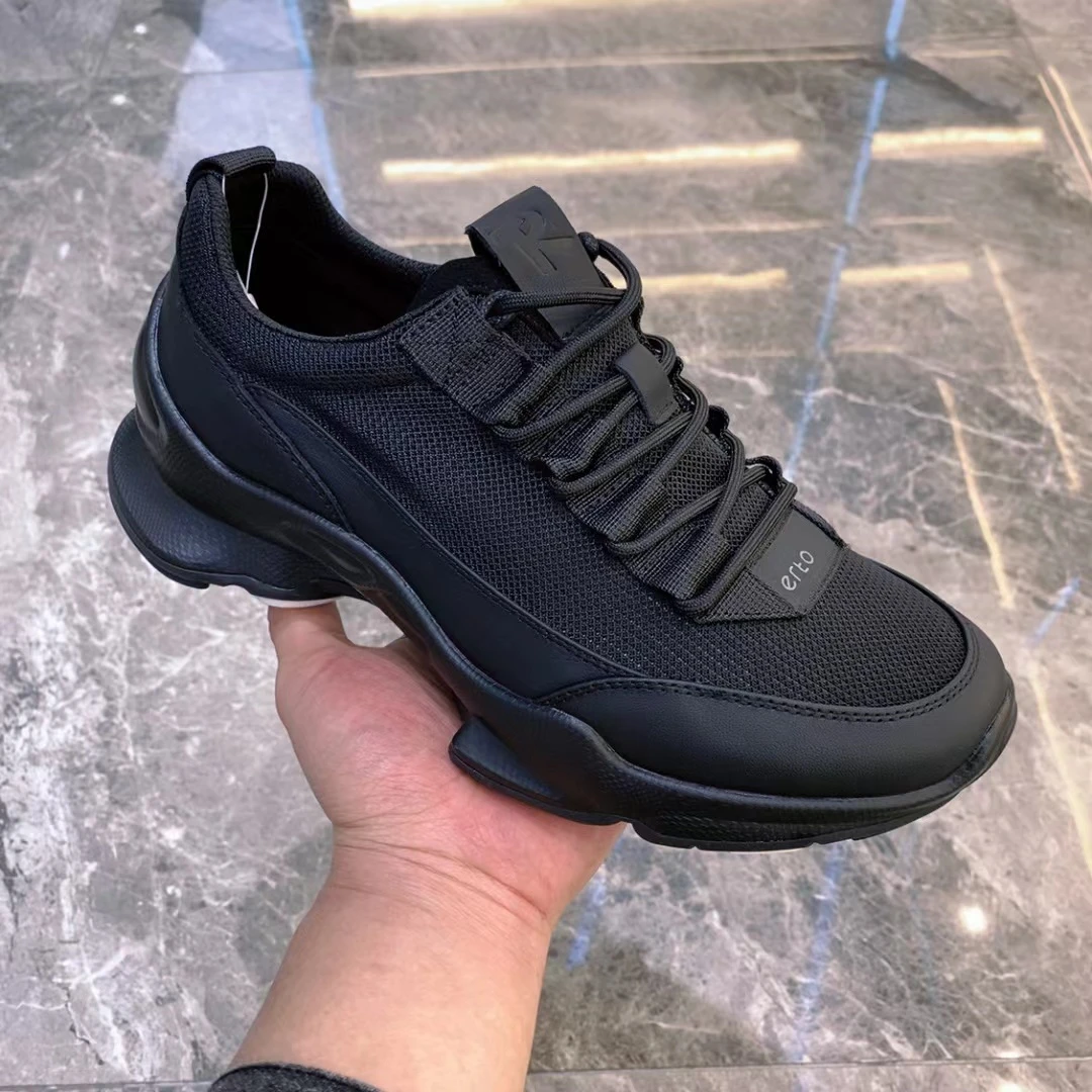 男鞋2025夏季新款运动鞋透气网面厚底增高轻便防滑耐磨户外休闲鞋