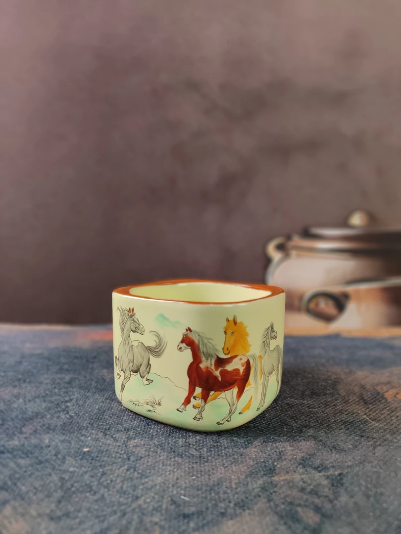 G2323-八骏图四方杯